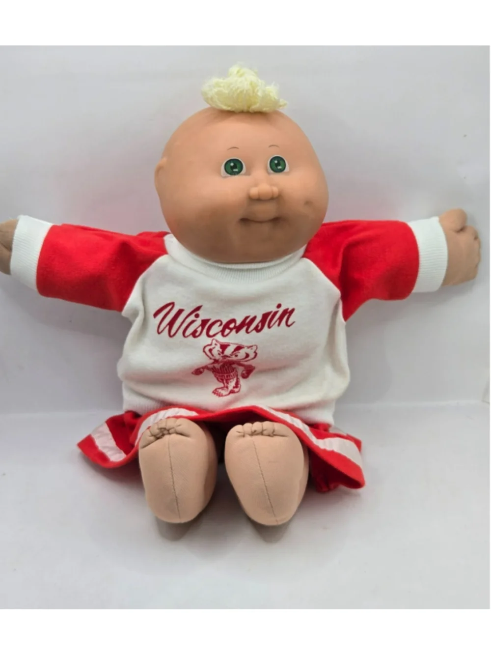 Vintage 1985 Cabbage Patch Kids Preemie Boy Doll SS China #3 Wisconsin Badgers